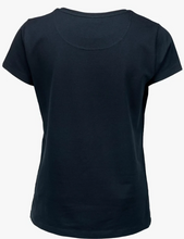 Afbeelding in Gallery-weergave laden, Premium Damen Piquee T-Shirt mit Logostickerei ton in ton
