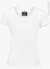 Lade das Bild in den Galerie-Viewer, Premium Damen Piquee T-Shirt mit Logostickerei ton in ton
