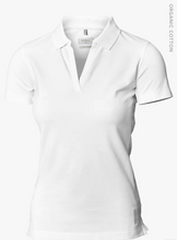 Afbeelding in Gallery-weergave laden, Premium Damen Polo Piqué mit Logostickerei ton in ton
